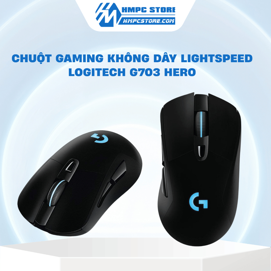 Chuột Gaming không dây LIGHTSPEED Logitech G703 Hero | Cảm biến Hero 25k - 6 nút có thể lập trình | 