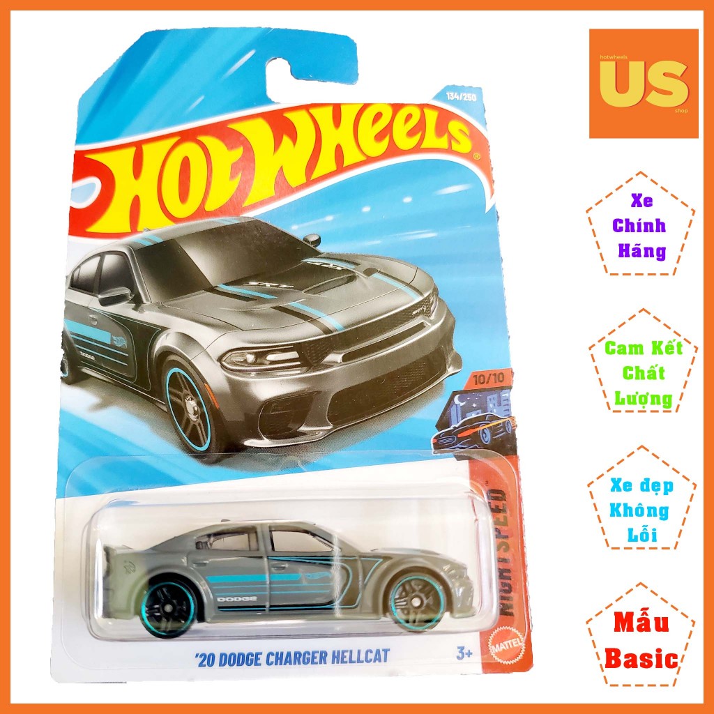 Xe Mô Hình Hot Wheels '20 Dodge Charger Hellcat – Chính Hãng US (Card Thường)