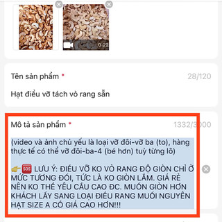 Hạt điều vỡ tách vỏ rang sẵn