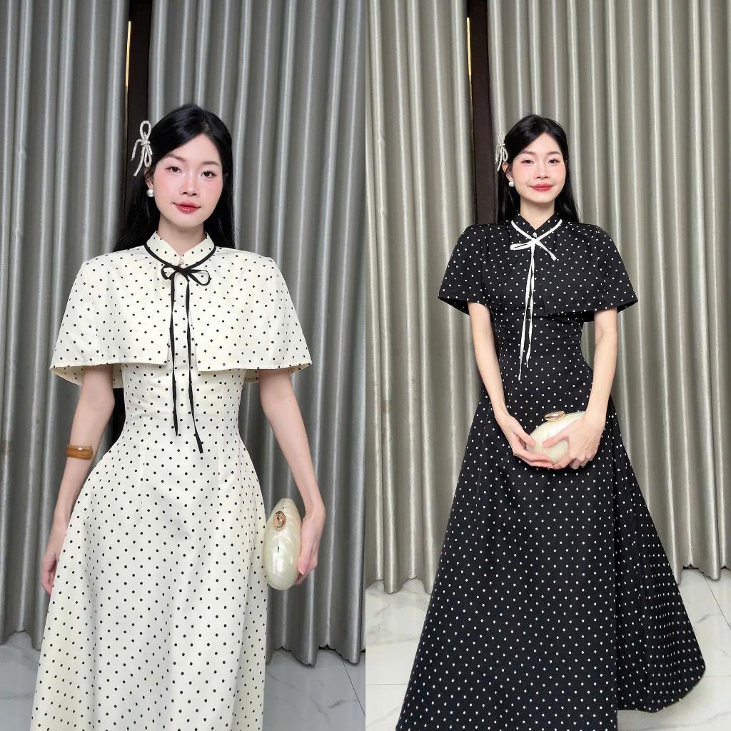 [Đ.33-SET] (VÁY + CHOÀNG) Set Váy Thiết Kế Chấm Bi Kèm Choàng (Có Mút Ngực - Có Túi) Women Top Dress