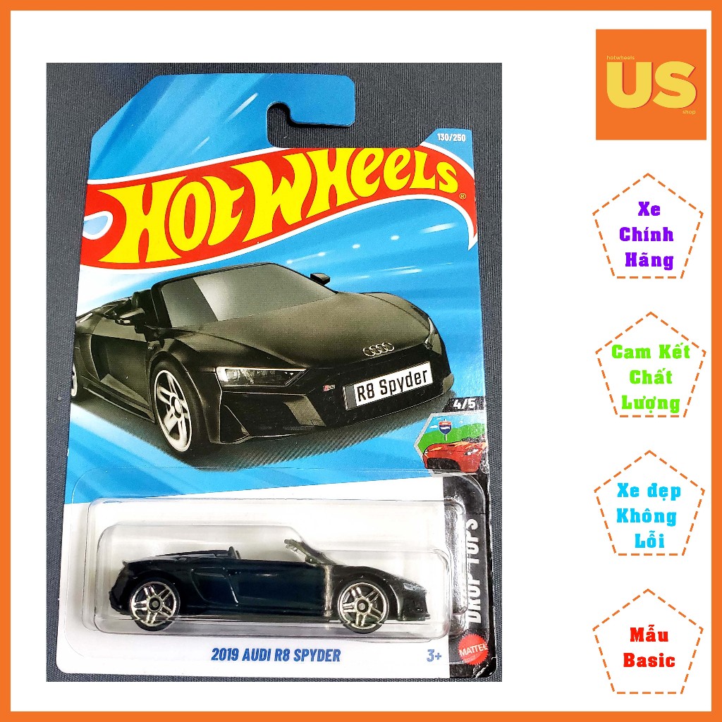 Xe Mô Hình Hot Wheels 2019 Audi R8 Spyder – Chính Hãng US (Card Thường)