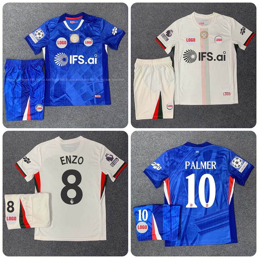 Bộ Quần Áo Bóng Đá CLB Chelsea, Áo Đá Banh Chelsea 25/26, Vải Polyester Thái Gai Lưới