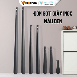 Cây Đón Gót Giày MINSU Shoehorn M2435 Inox Màu Đen, Xỏ Giày Nhanh, Chống Cong Vênh, Bền Đẹp, Dùng Hàng Ngày Cho Nam Nữ.