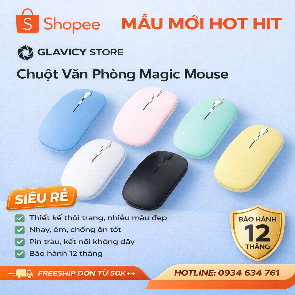 Chuột không dây Bluetooth 2.4Ghz - 2 trong 1 cho Máy tính bảng, Máy tính bàn, Laptop | Glavicy Store