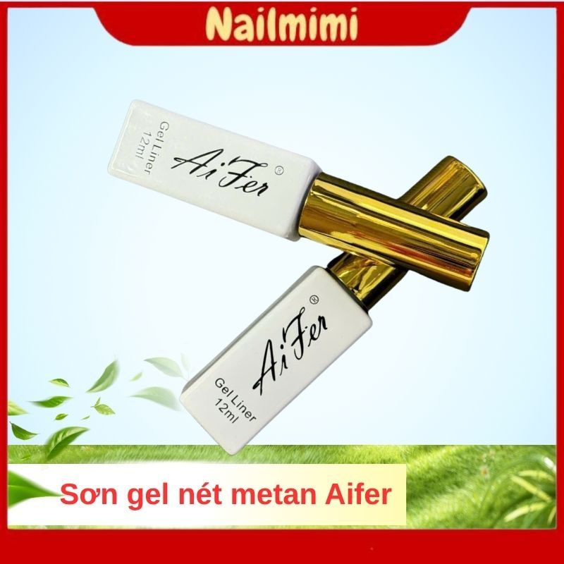 Gel vẽ cọ nét metan Aifer cọ móng nét chất mịn bạc, vàng vẽ viền, vẽ móng tay 12ml