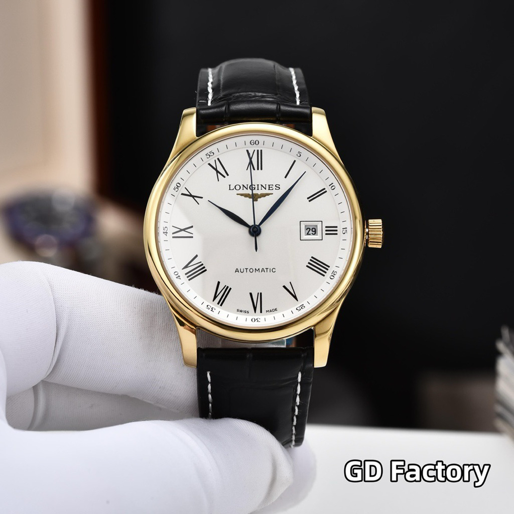 Đồng hồ cơ automatic Miyota 8215 – kính sapphire cong – dây da – thép 316L – dresswatch 40mm