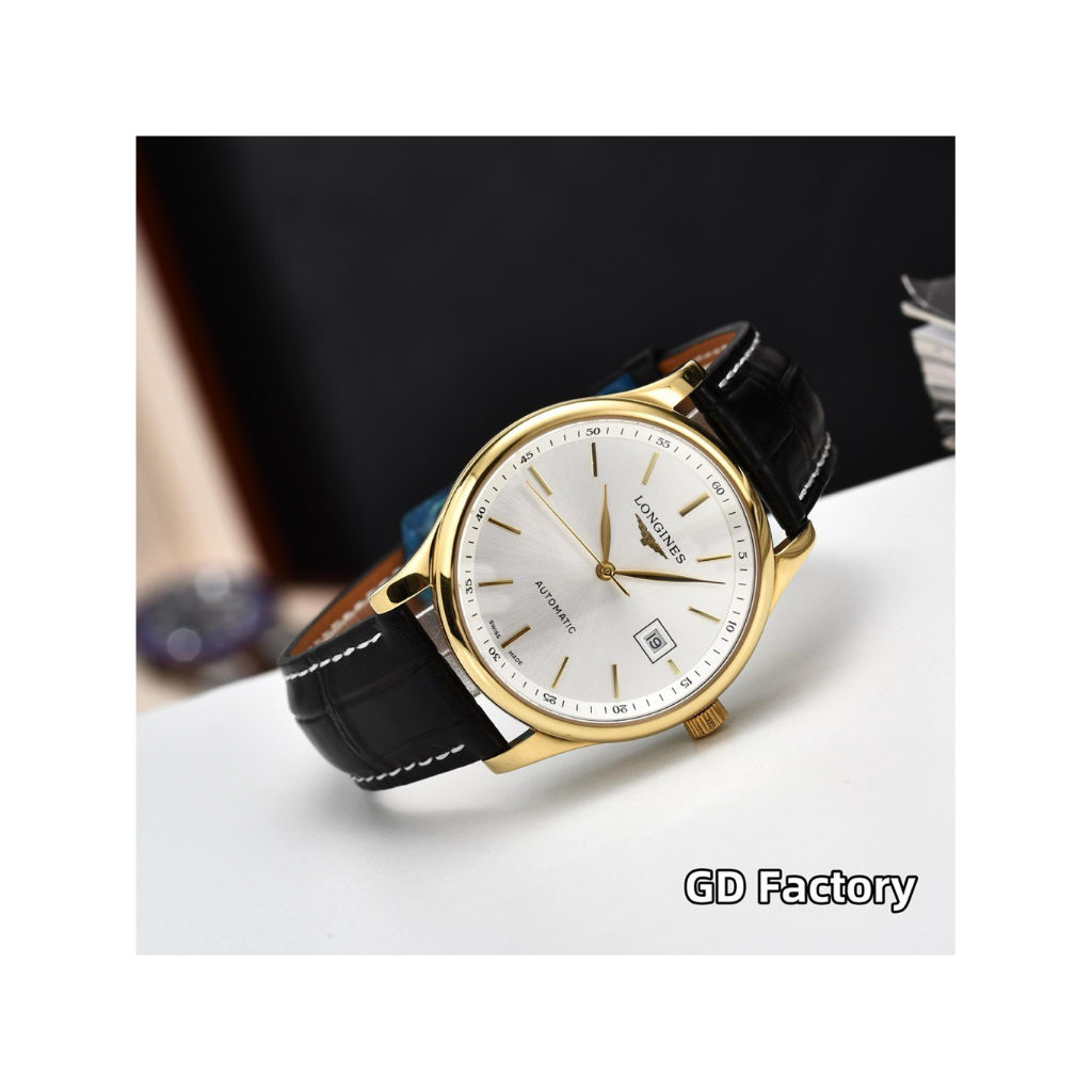 Đồng hồ cơ automatic Miyota 8215 – kính sapphire cong – dây da – thép 316L – dresswatch 40mm