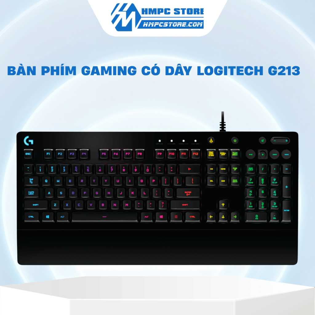 Bàn phím gaming có dây Logitech G213 | LED RGB - Full size | Bảo hành 24 tháng