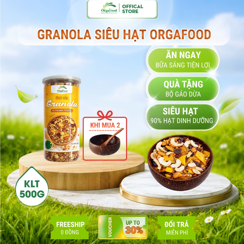 Hạt dinh dưỡng mix giảm cân 5 loại hạt orgafood các loại hạt mix nuts ngũ cốc cho bà bầu