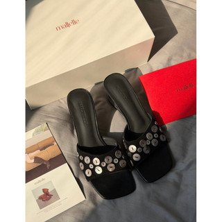 Giày cao gót MALTELLE Shell Button Mules (fullbox)