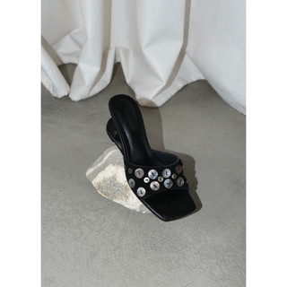 Giày cao gót MALTELLE Shell Button Mules (fullbox)