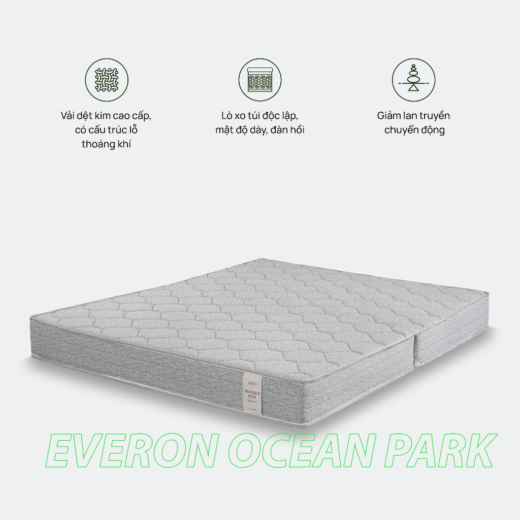 Đệm Lò Xo Hàn Quốc Everon Pocket Pops New Nhiều Kích Thước - Everon Ocean Park