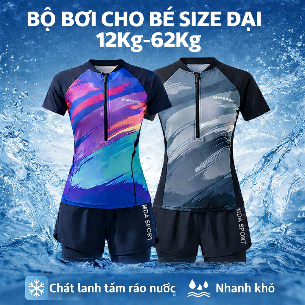 Đồ Bơi Trẻ Em Cho Bé Trai Bé Gái 10-62KG Co Giãn 4 Chiều Nhanh Khô Set Đi Biển Hồ Bơi 1-14 Tuổi biki