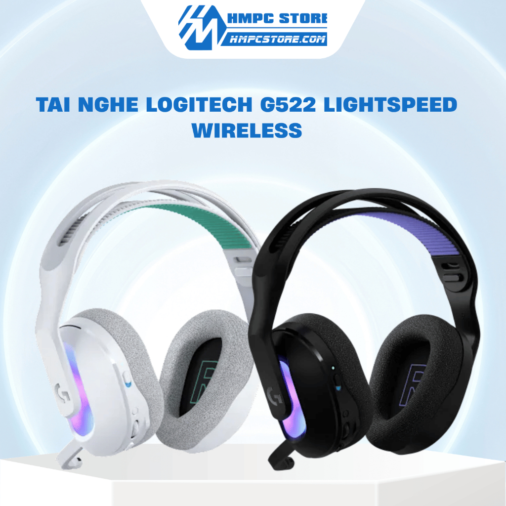 Tai nghe Logitech G522 Lightspeed Wireless | Không dây 2.4GHz - Bluetooth - Lightsync RGB | Bảo hành