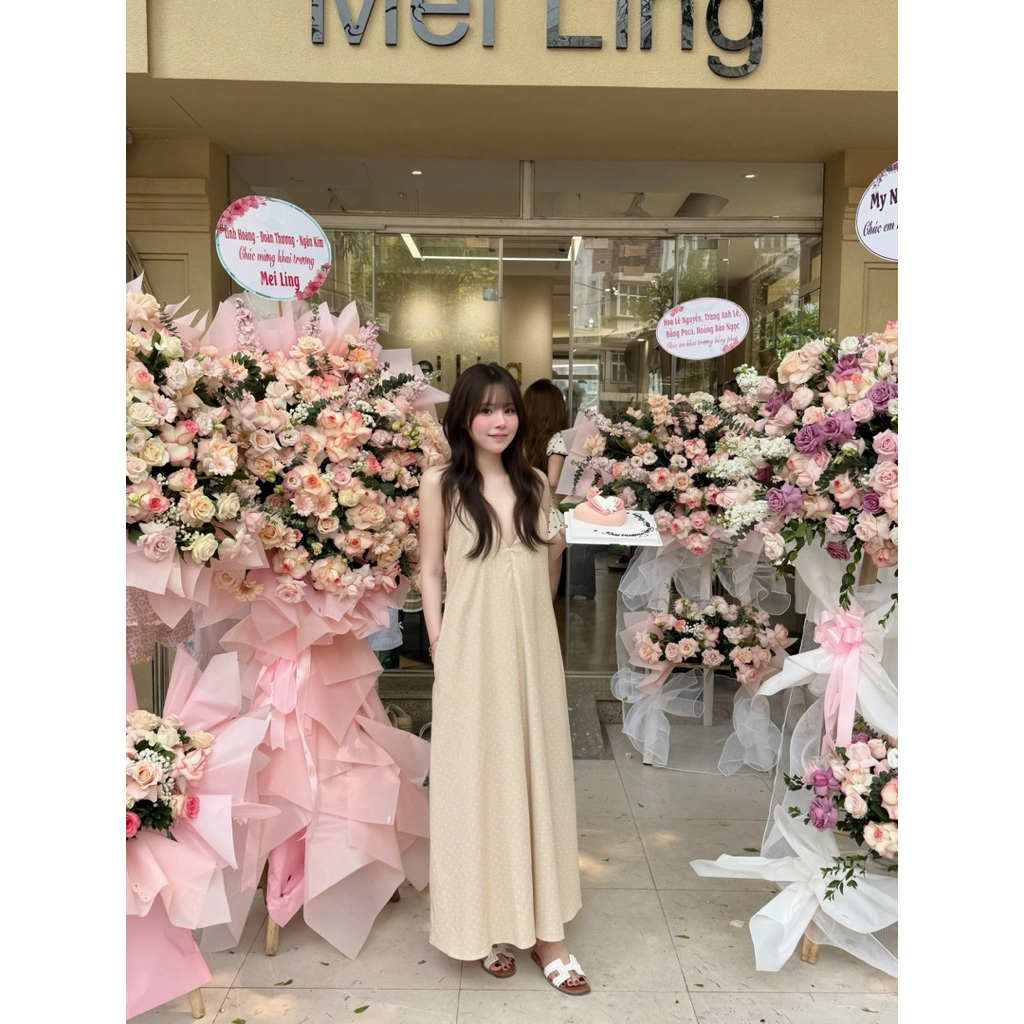 đầm thô 2s chấm bi chuẩn Linh hoàng daybyday
