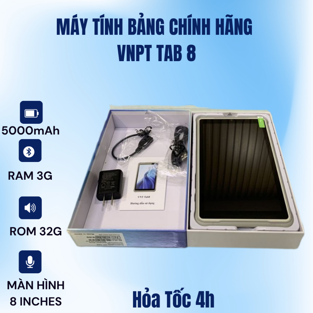 Máy tính bảng Tab8 VNPT-No Box Vỏ Đẹp 90%-Dùng Cơ Bản Xem Phim , Nghe Nhạc, Cho Trẻ Con Học