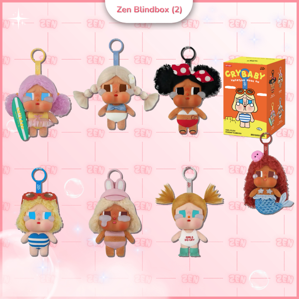 [CHÍNH HÃNG-HỎA TỐC 24H] Blindbox Crybaby Vacation Mode On Series Móc Khóa Gấu Bông Crybaby Bãi Biển