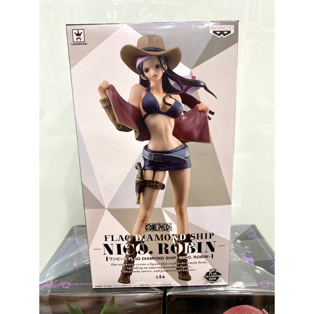 MÔ HÌNH Robin cao bồi One Piece - Banpresto - Flag Diamond Bandai CHÍNH HÃNG trang trí Pc laptop quà
