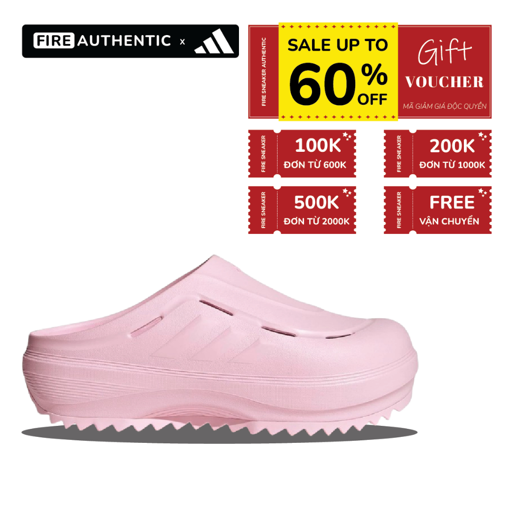 | Fire Authentic | Dép Sandal cao su đế cao adidas OZWAVE Clog 'Pink'