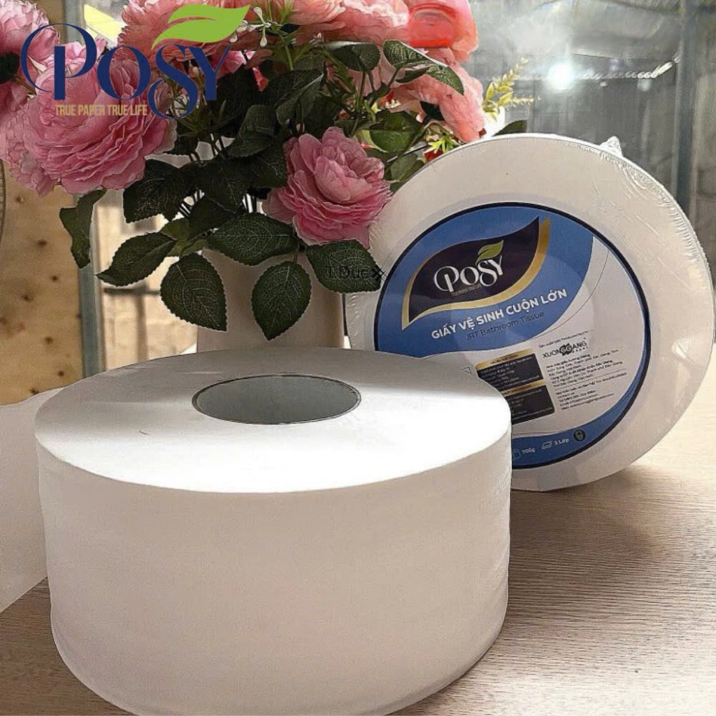 [ƯU ĐÃI] Combo 10 Cuộn Giấy Vệ Sinh Công Nghiệp Posy chính hãng 500g, 700g- Giấy Trắng Mịn, Siêu Tiế
