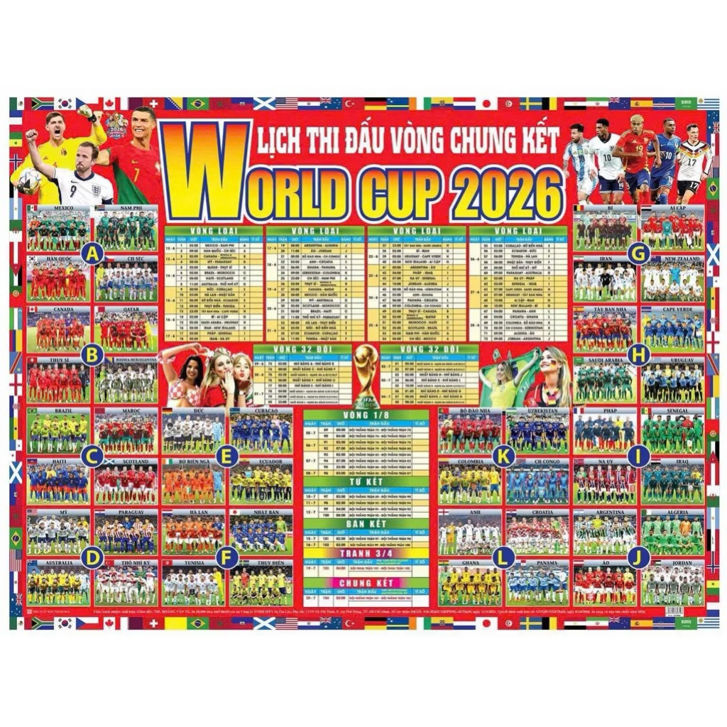 Poster Lịch Thi Đấu World Cup 2026 – Bảng theo dõi lịch thi đấu vòng chung kết World Cup 2026 Full