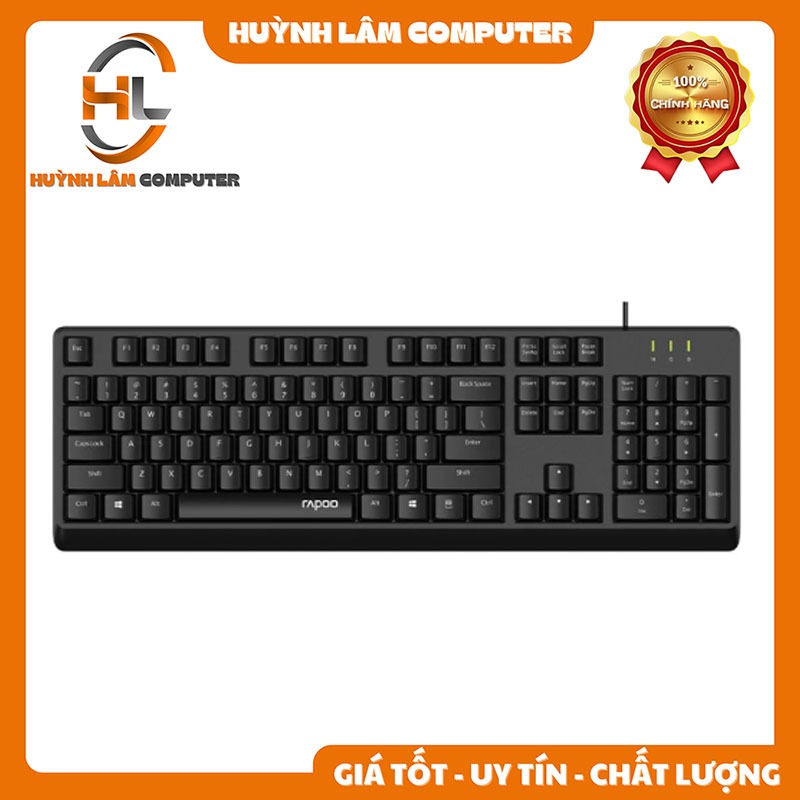 Bàn phím có dây Rapoo NK1900 (Màu đen, kết nối USB) - Chính Hãng