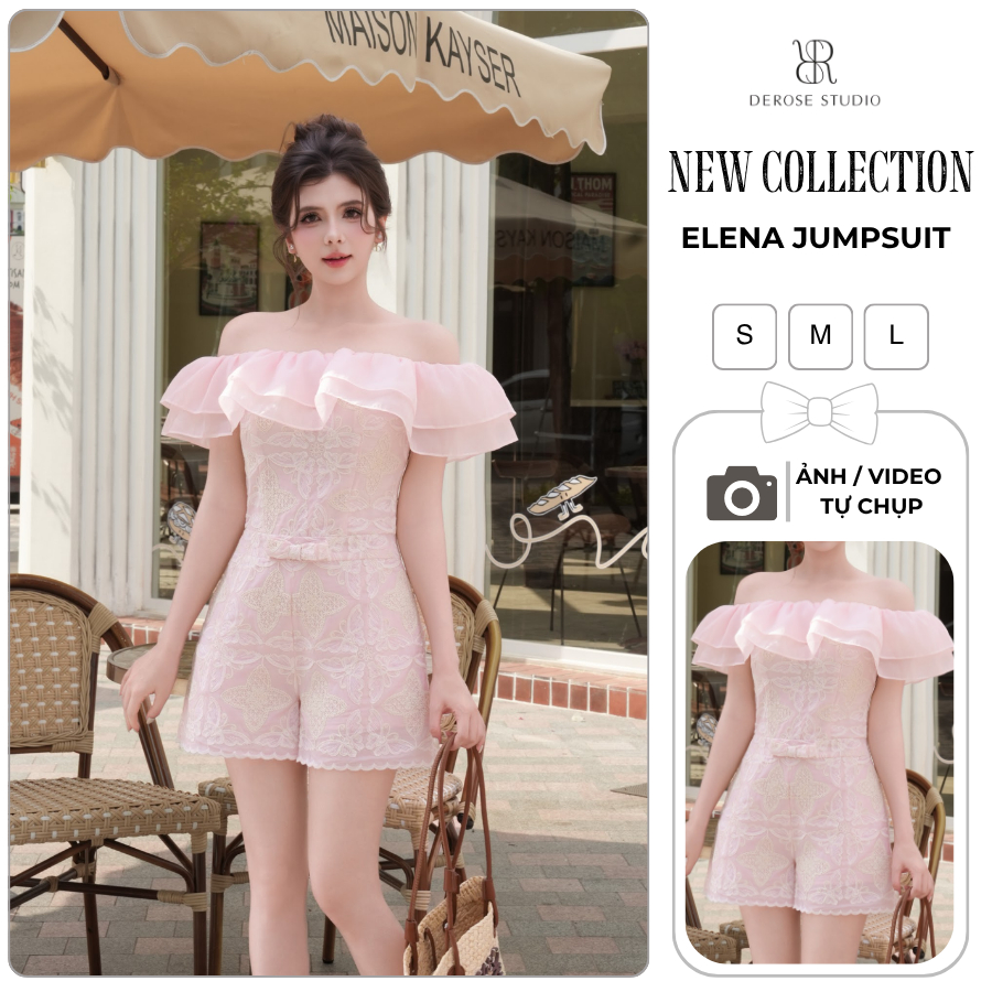𝐃𝐞𝐫𝐨𝐬𝐞 𝐒𝐭𝐮𝐝𝐢𝐨 – Jumpsuit thiết kế Elena Jumpsuit trễ vai mùa hè phù hợp đi biển, đi chơi, đi du lịch