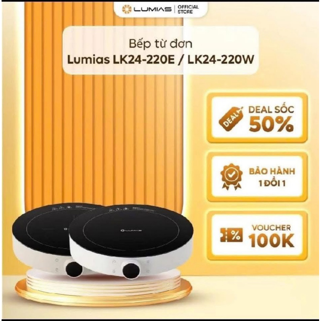 Bếp từ đơn Lumias LK24-220W/LK24-220B/LK24-220E - 2000W, 9 mức nhiệt