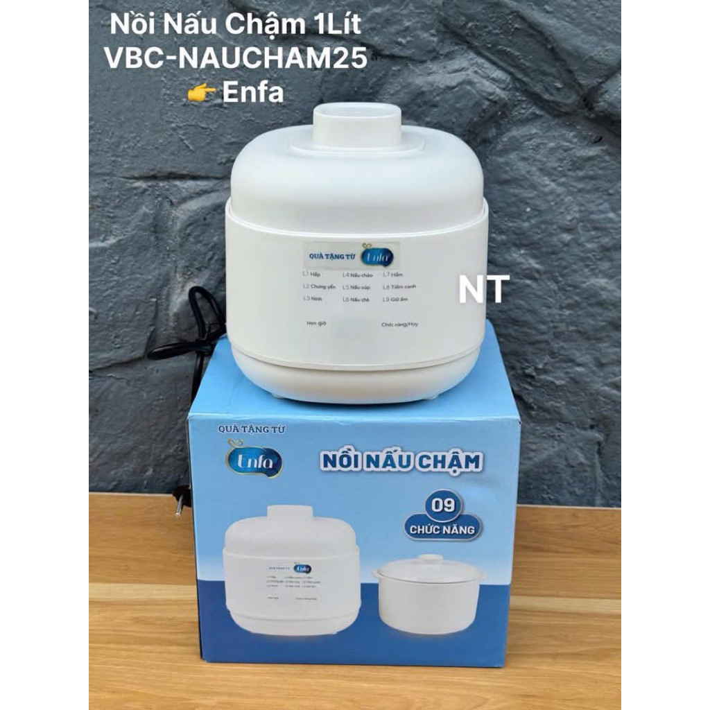 nồi nấu chậm 9 chức năng , nồi hầm chậm, chưng yến, ninh, hầm, hấp, giữ ấm vbcare km enfa🥦🥦freeship🫛