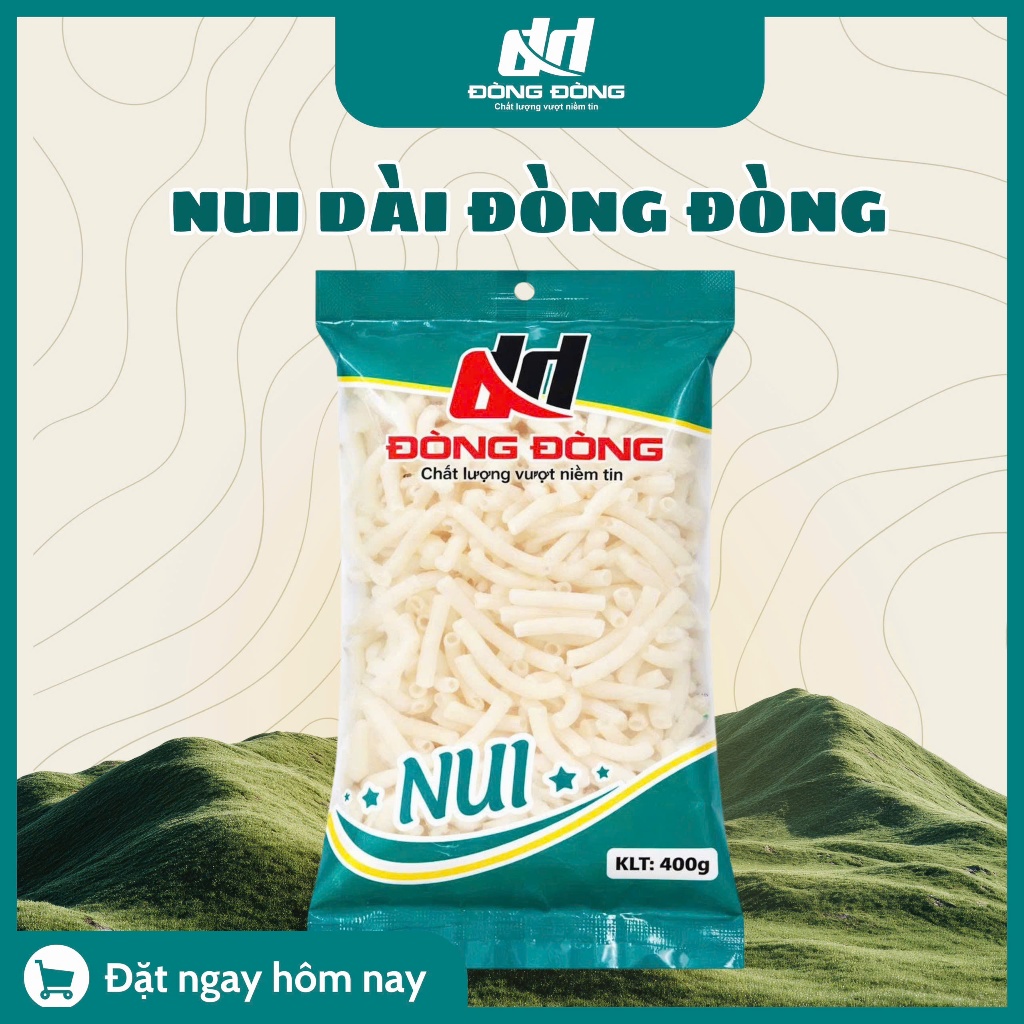 Nui trắng dài cao cấp – Nui ống nấu soup, nui xào, nui sốt cực ngon – Gói tiện lợi 400g
