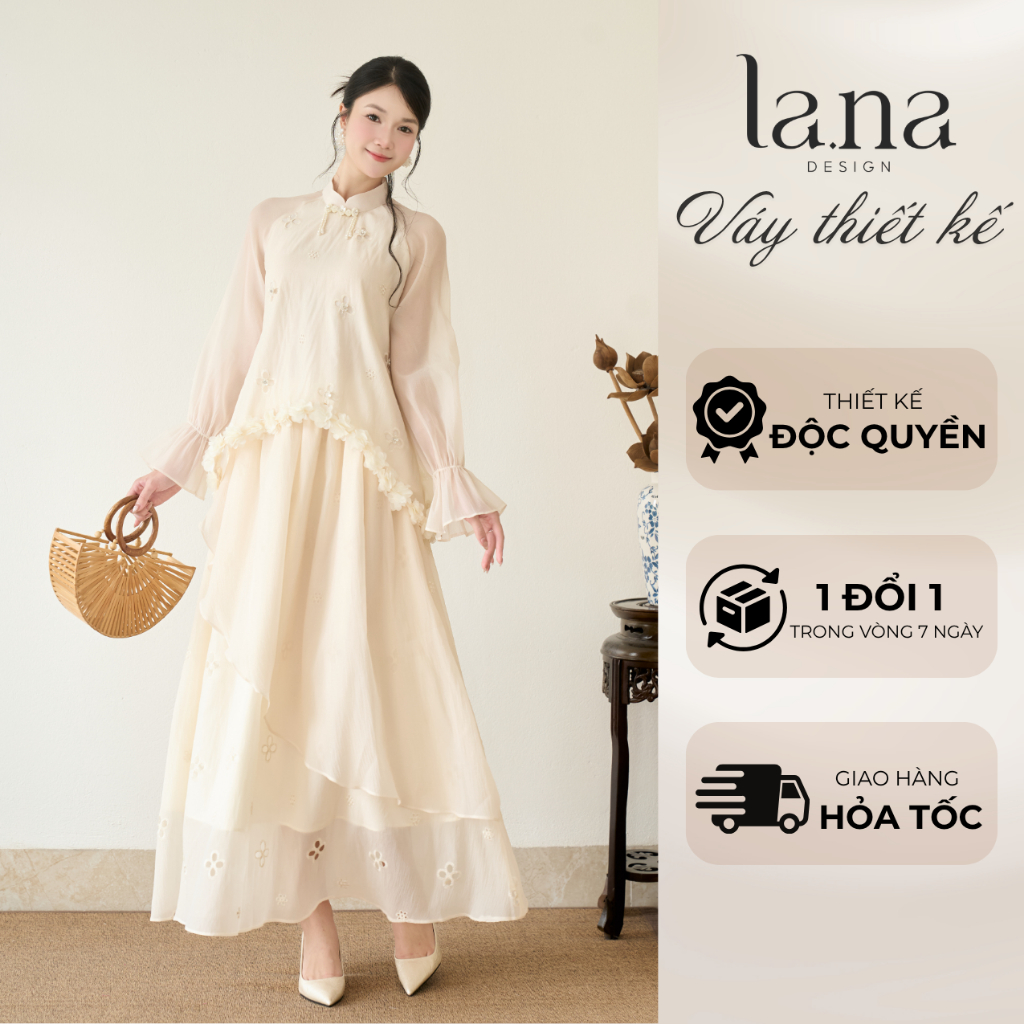 Pháp Phục cách tân Mộng Nguyệt LANA DESIGN chất liệu tơ xốp đính kết thủ công họa tiết tỉ mỉ – SV472