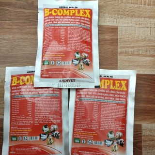 3 gói Bcomplex 100g dạng bột tan cho vật nuôi.