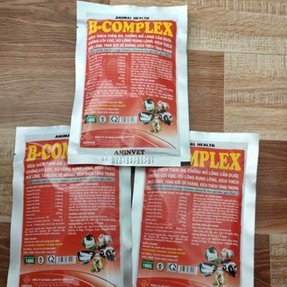 3 gói Bcomplex 100g dạng bột tan cho vật nuôi.