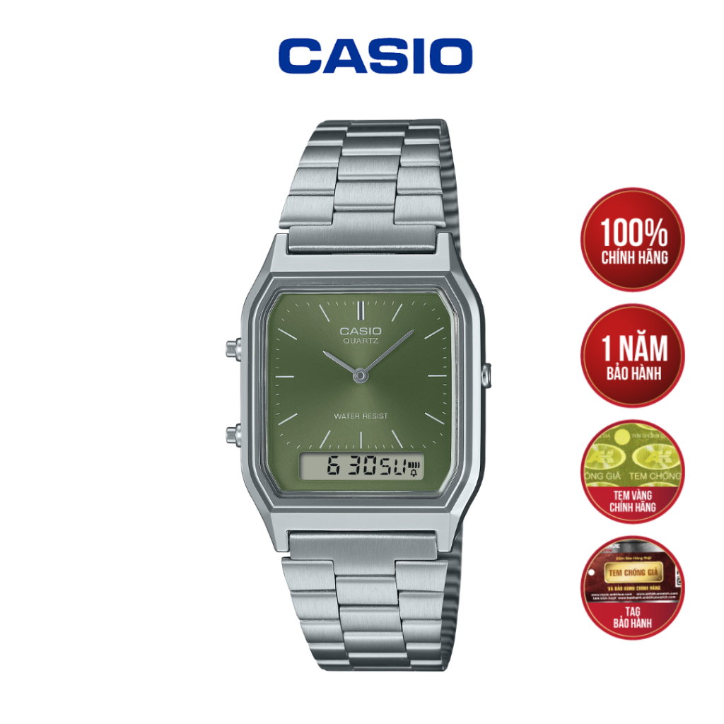 Đồng Hồ Casio Vintage AQ-230A-3AMQYDF Thiết Kế Kim-Số Kết Hợp - Hàng Chính Hãng