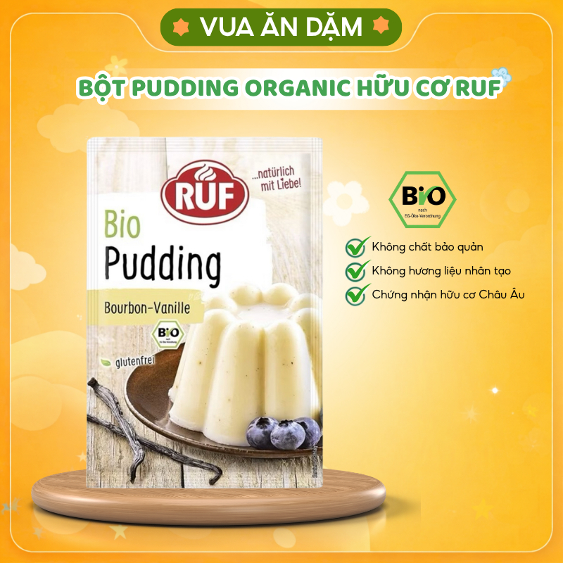 Bột Pudding Organic Hữu cơ Ruf (mẫu mới)