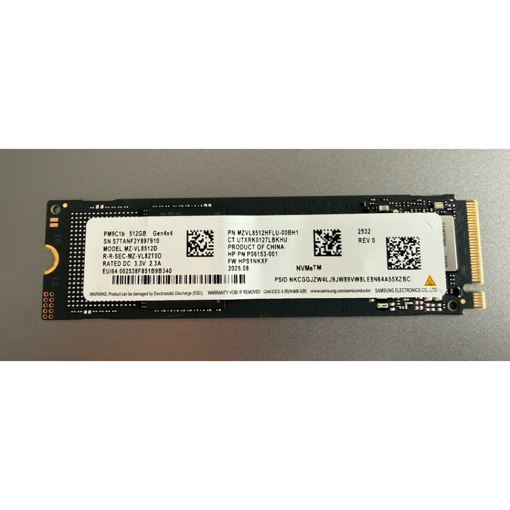 SSD M2  NVME Samsung PM9C1b 512GB GEN 4x4 size 2280 bóc máy mới, sức khoẻ 100% , sử dụng ít giờ