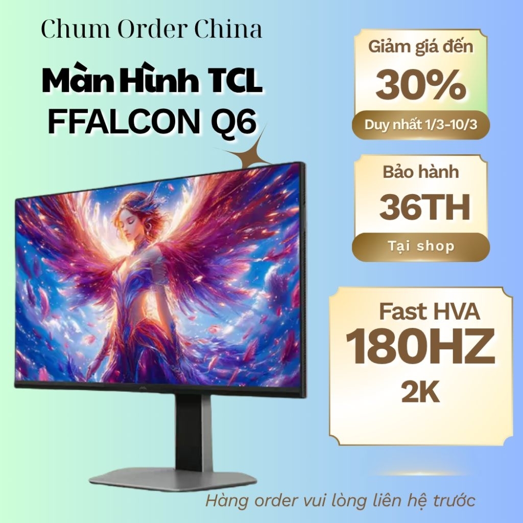 Màn hình TCL FFALCON Q6 2K 180hz 1ms GTG tấm nền Fast HVA đem lại trải nghiệm mới mẻ