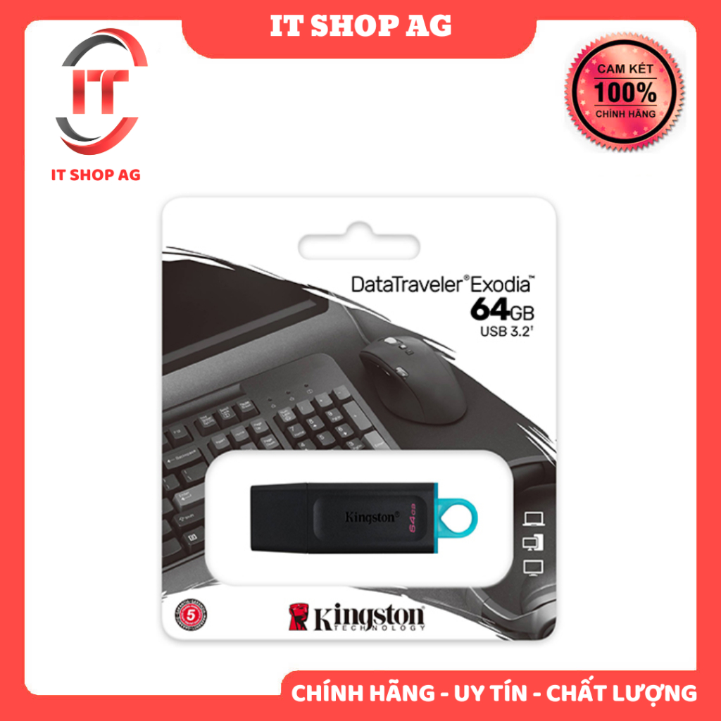 USB Kingston 64GB DataTraveler Exodia DTX/64GB (USB 3.2) Chính hãng