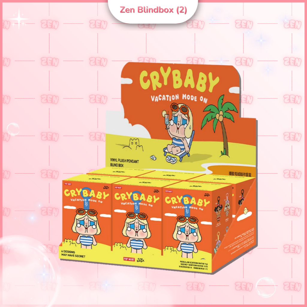 [CHÍNH HÃNG] Full Set Crybaby Vacation Mode On Series Móc Khóa Gấu Bông Crybaby Bãi Biển