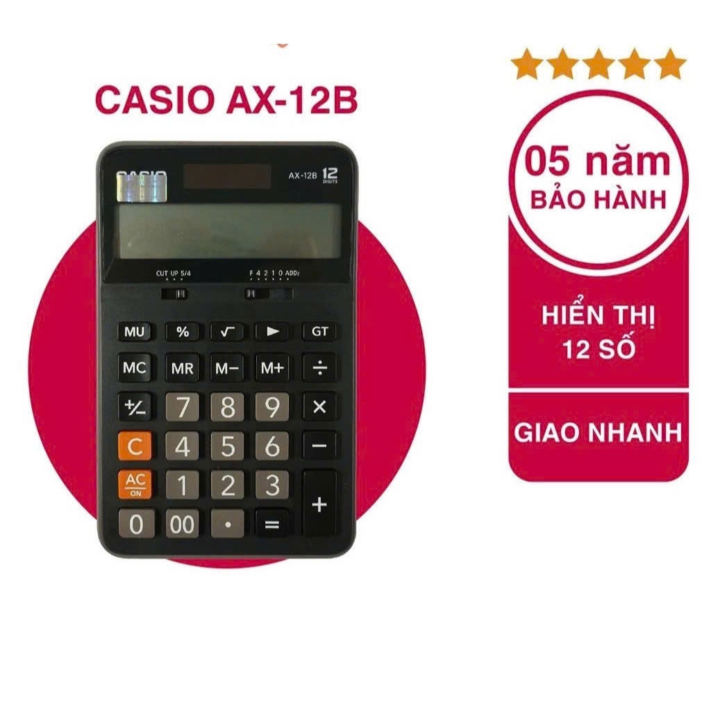 Máy tính Casio AX 12B chính hãng-12 số
