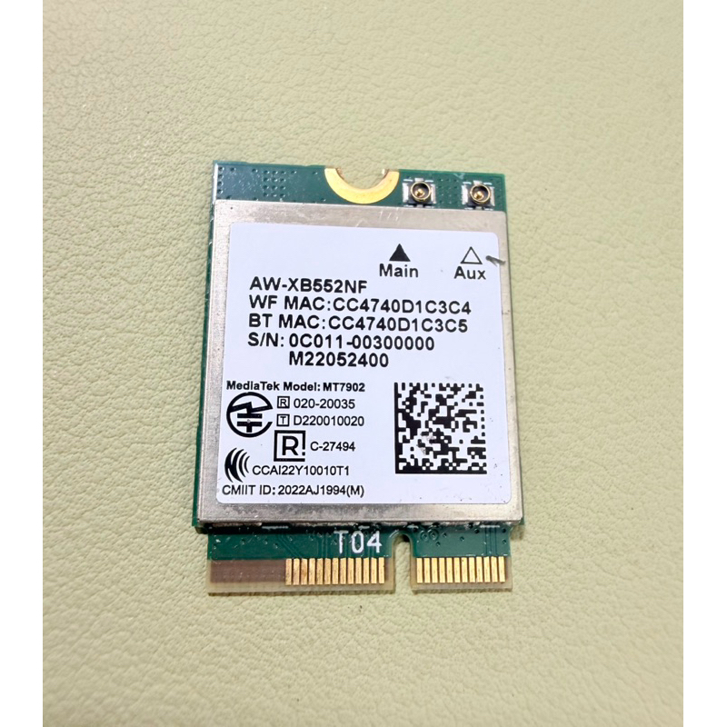 Card Wifi Mediatek MT7902 XB552NF WIFI 6E