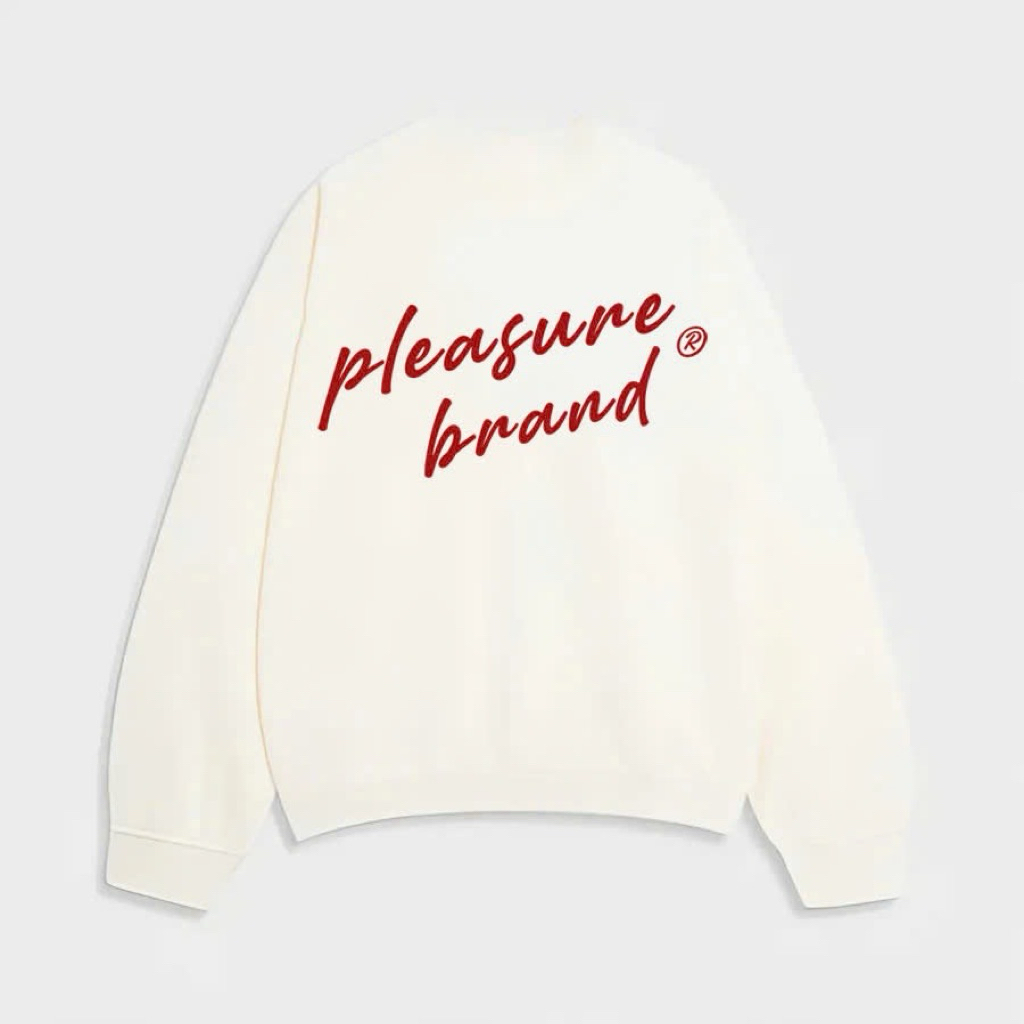 (PASS SIZE L) Áo Sweater Nỉ Lông Cáo PLEASURE BRAND Signature Boxy Form Châu Âu Dáng Rộng Unisex Nam