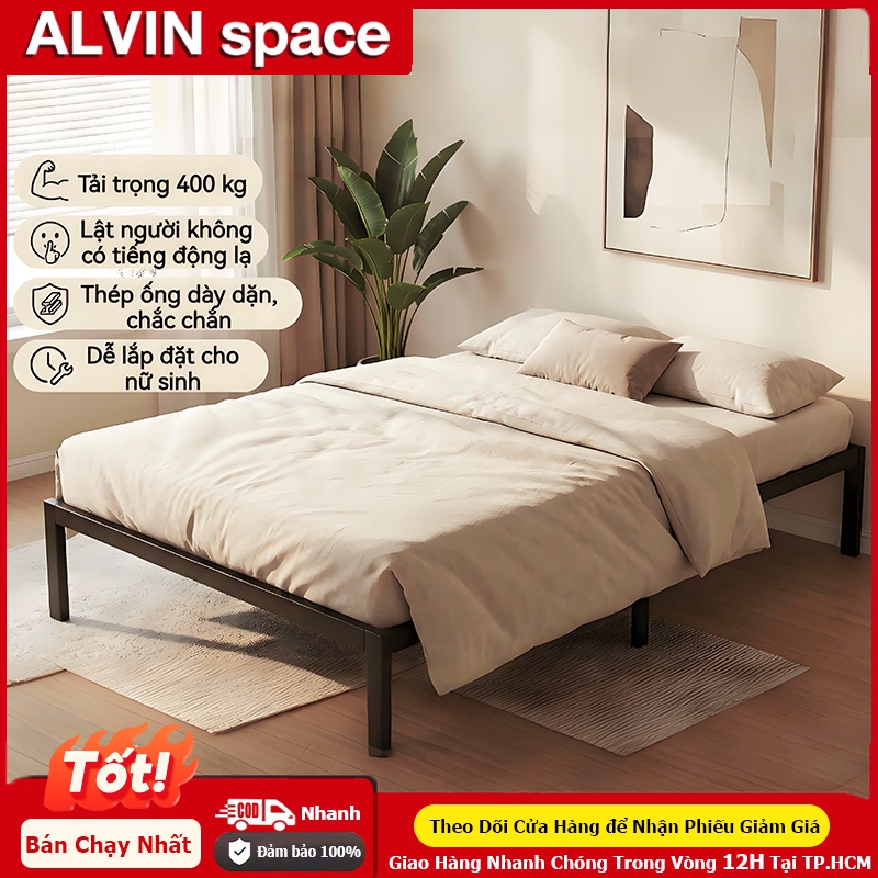 ALVIN Giường sắt khả năng chịu tải cực mạnh chống ẩm và chống gỉ có hai màu để lựa chọn | BigBuy360 - bigbuy360.vn