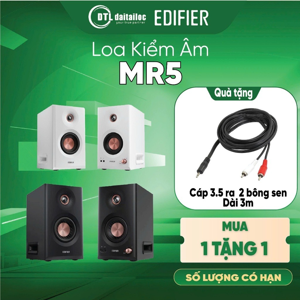 Loa Kiểm Âm Bluetooth EDIFIER MR5 TRẮNG - ĐEN  Công Suất 110W  Bluetooth 6.0 | Chính Hãng | Bảo Hành