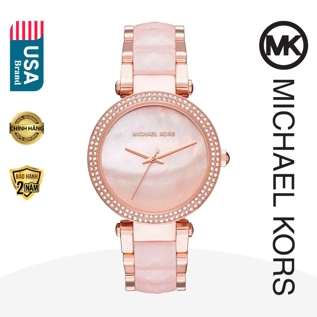 Đồng Hồ Nữ Michael Kors Parker Rose Gold Tone Stainless Steel Ladies Watch 39mm Chính Hãng MK6402