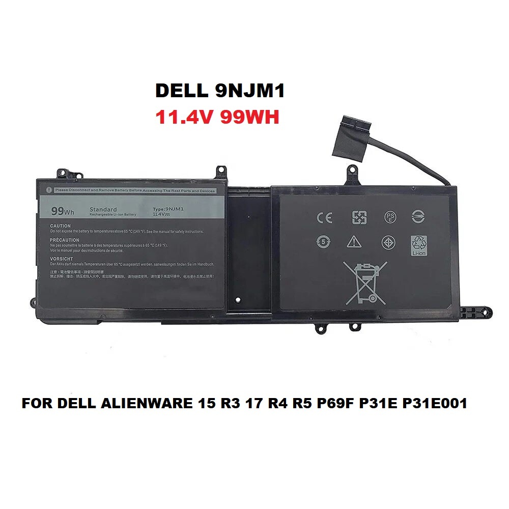 9NJM1 Laptop Battery For Dell Alienware 15 R3,17 R4 R5, P31E P31E001 P31E002 P69 Battery