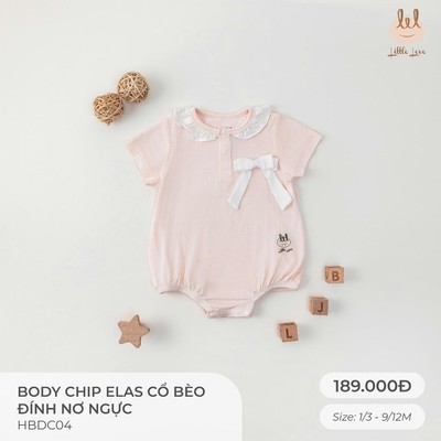 BODYCHIP CỔ BÈO VẢI MODAL ĐÍNH NƠ NGỰC  [ SIÊU MỀM, MÁT, MỊN CO DÃN VÀ THẤM HÚT TỐT] SZ 0/3M - 9/12M (HBDC04)