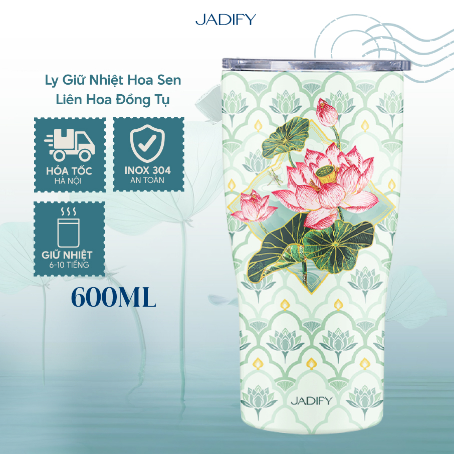 Ly Giữ Nhiệt Hoa Sen - Liên Hoa Đồng Tụ - Classy Cup Lotus Convergence – 600ml – Jadify