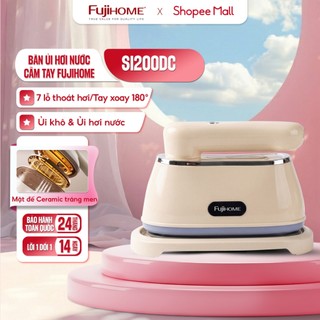 Bàn ủi hơi nước cầm tay gấp gọn Fujihome SI200DC Nhập khẩu, bàn là khô và hơi công suất 1200W mặt đế Ceramic tráng men