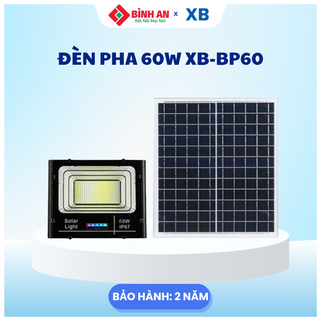 Đèn pha Năng lượng mặt trời XB XB-BP60, công suất 60W